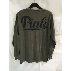 PINK oversized long sleeve tee